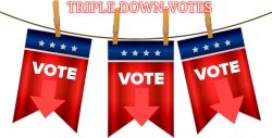 Triple DOWN-VOTES Meme Template