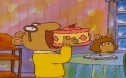 arthur eating a whole cake Meme Template