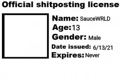 Sauce shitposting license Meme Template