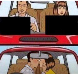one man and one women in car Meme Template