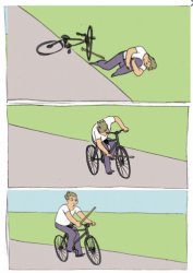Reverse bike fall Meme Template