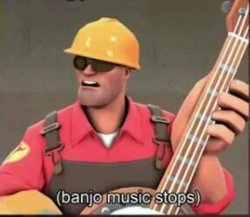 banjo music stops Meme Template