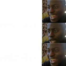 Disappointed black guy (Happy, Disappointed, Happy) Meme Template