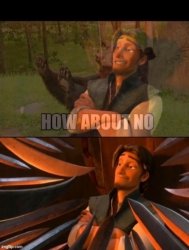 Flynn Rider how about no Meme Template