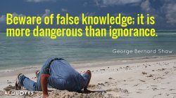 George Bernard Shaw Beware of false knowledge Meme Template