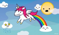 Rainbow unicorn Meme Template