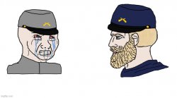 Confederate Wojak vs Union Chad Meme Template
