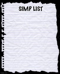 Simp list Meme Template