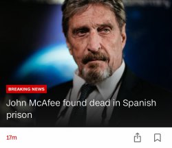 John McAfee found dead Meme Template