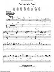 Fortunate Son sheet music Meme Template