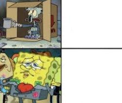 Poor Squidward and Fancy Spongebob Meme Template