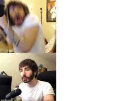 Scared guy then chill guy Meme Template
