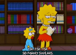 Lisa Book So Many Swears Meme Template