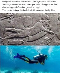 Assyrian soldier diving Meme Template