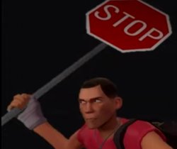 Scout weilding a Stop Sign Meme Template