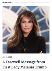 Melania Trump farewell message Meme Template