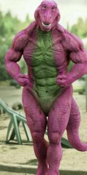 Muscular Barney Meme Template