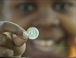 That creepy face behind the coin Meme Template