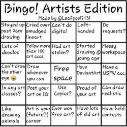 artist bingo Meme Template