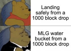 Minecraft 1000 block drop Meme Template