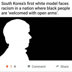 South Korea’s first white model faces racism Meme Template