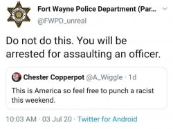 Arrested for assaulting an officer Meme Template