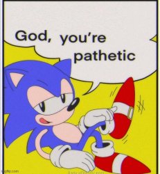 Sonic " God, you're pathetic " Meme Template