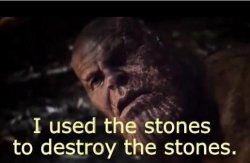 i used the stones to destroy the stones Meme Template