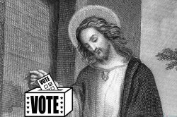 Jesus voting the vote Meme Template