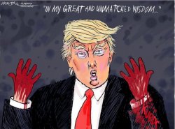Trump blood hands Meme Template