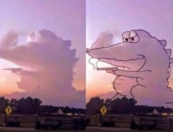 Dinosaur cloud Meme Template