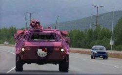 Hello Kitty armored car Meme Template