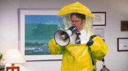 Dwight hazmat Meme Template