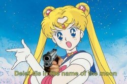 Sailor Moon Delet dis in the name of the moon Meme Template