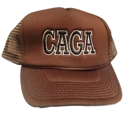 CAGA Hat dark brown trans Meme Template