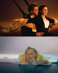 Titanic About To Crash Iceberg. Meme Template