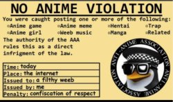 No anime Violation Meme Template