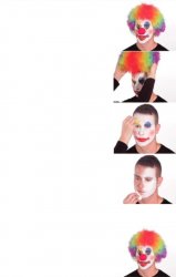 reverse clown makeup Meme Template