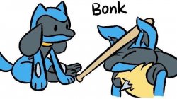 Lucario bonk Meme Template