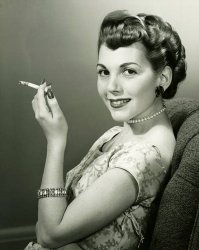 Retro woman smoking Meme Template