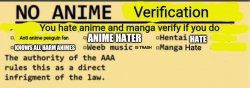 No anime verification Meme Template