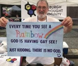 Rainbow God is having gay sex Meme Template