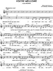 You’re welcome Moana sheet music Meme Template