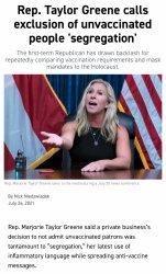 Marjorie Taylor Greene vaccine segregation Meme Template