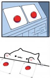 Bongo Cat x Button Crossover Meme Template