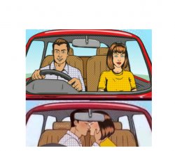 Couple in Car Kissing Meme Template