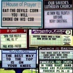 Sex jokes on church signs Meme Template