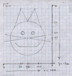 Cat drawing on graph paper #2 Meme Template