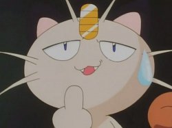 Pokémon Meowth middle finger Meme Template