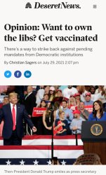 Want to own the libs get vaccinated Meme Template